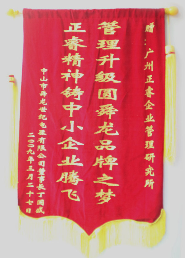 舜龙董事长赠送星亿咨询管理升级圆满舜龙品牌之牌，星亿精神铸就中小企业腾飞锦旗