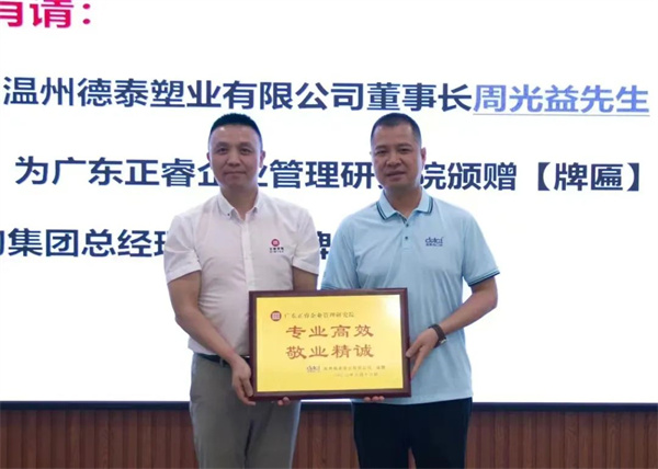 德泰董事长周光益先生向星亿咨询集团颁发“专业高效 敬业精诚”荣誉牌匾