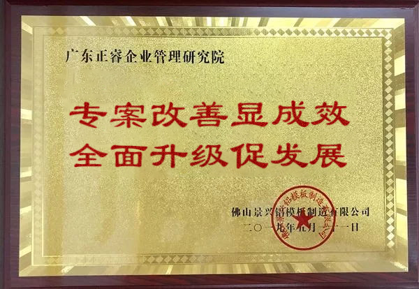 景兴集团广东佛山分公司颁给星亿咨询的牌匾